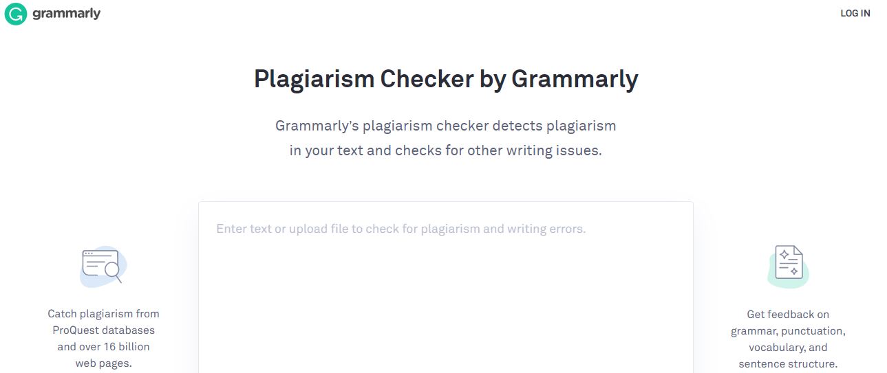 Grammarly plagiarism checker