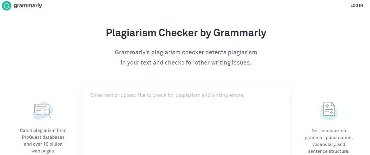 Grammarly plagiarism checker